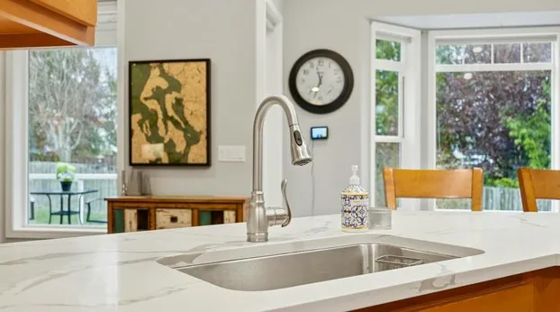 Kitchen sink with a garden window